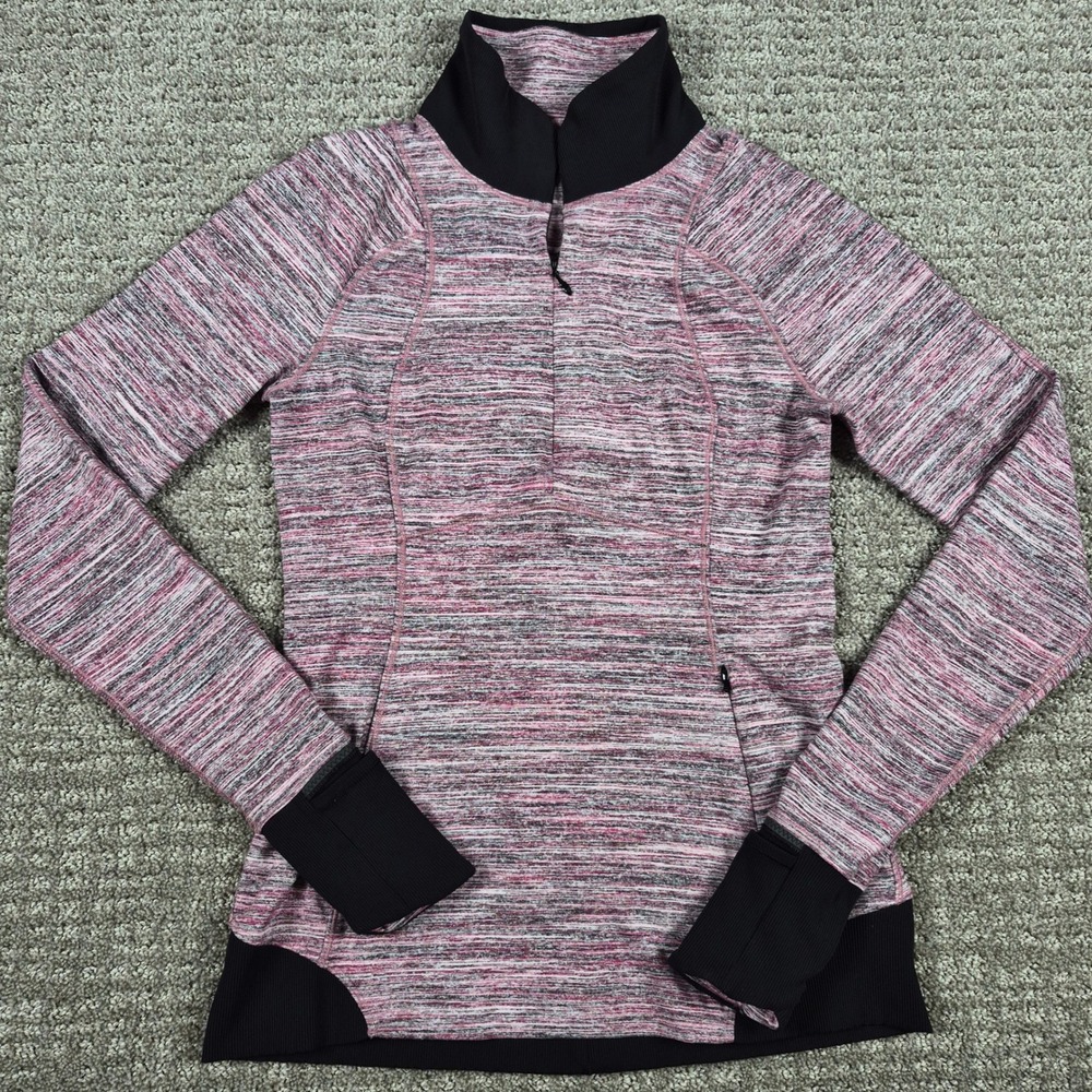 Lululemon Runderful Pullover Womens 6 Pink Space Dye Half Zip Running Jacket 1/2